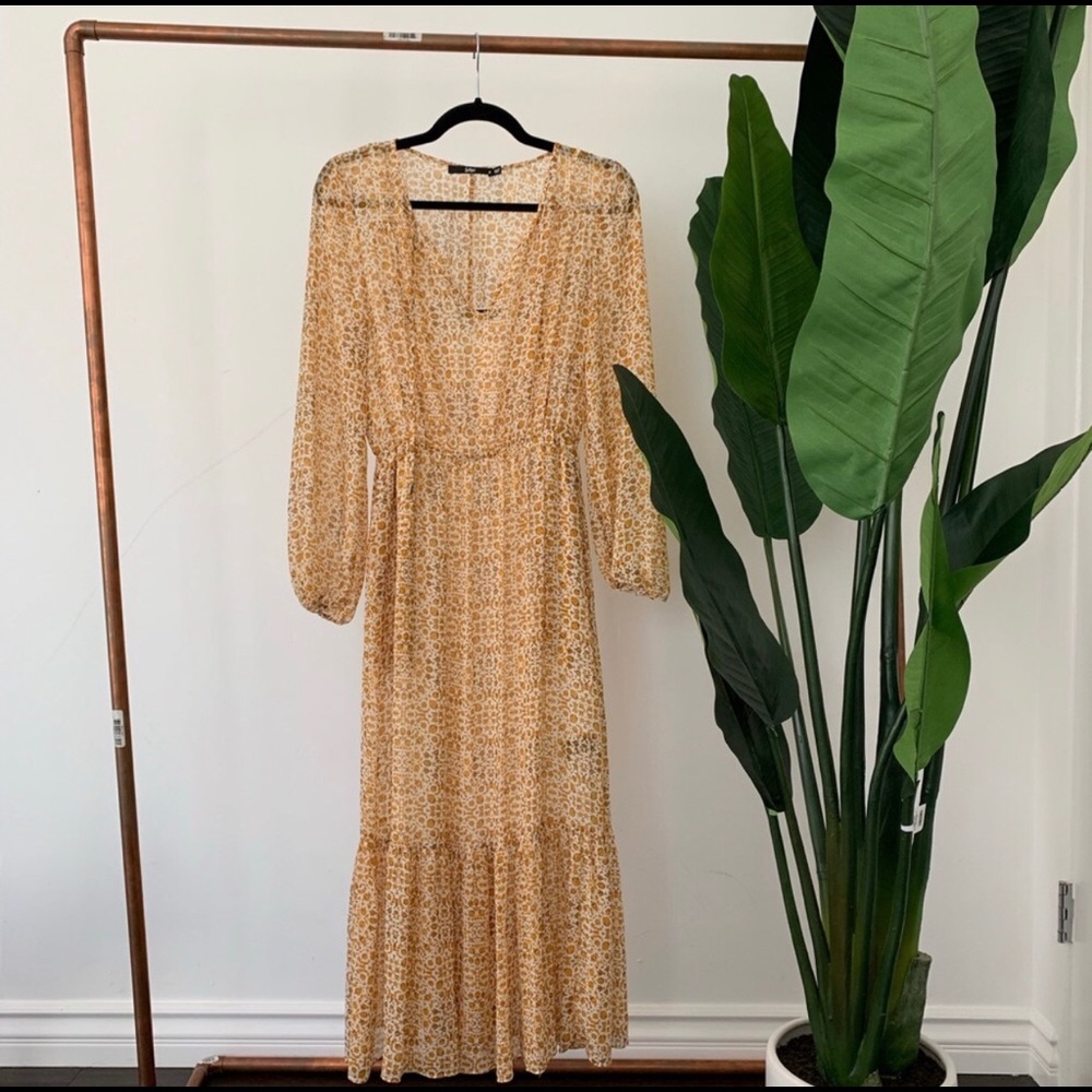 Yellow floral maxi dress